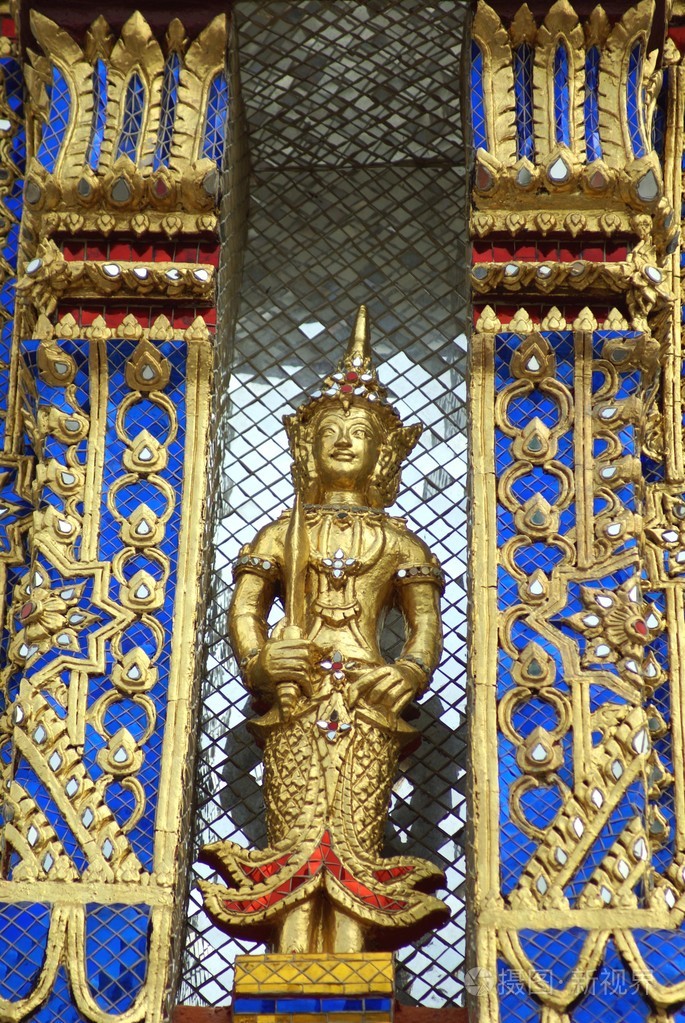 佛像,玉佛寺门面,宏伟的宫殿,曼谷,泰国