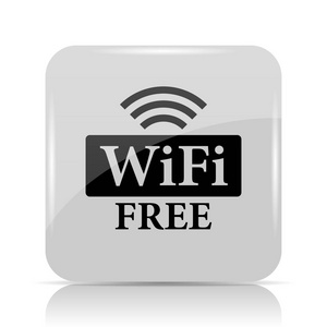 Wifi 免费图标。白色背景上的互联网按钮