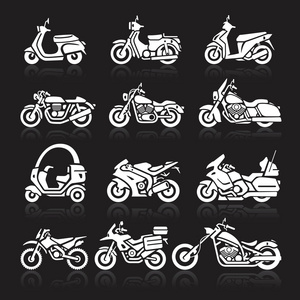 摩托车的图标集
