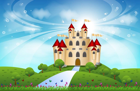 大宏伟的城堡为您的设计全彩