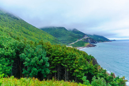 加拿大新斯科舍省布列塔尼角的卡博特小道沿线的风景 靠近兰鲁日