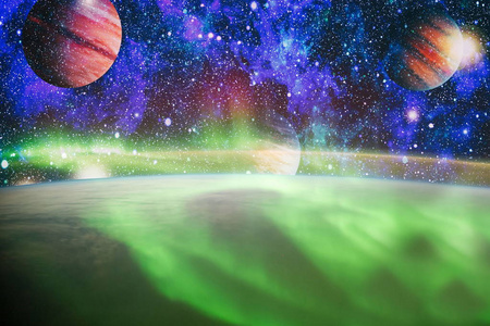 无限空间背景与星云和恒星。这个由美国国家航空航天局提供的图像元素