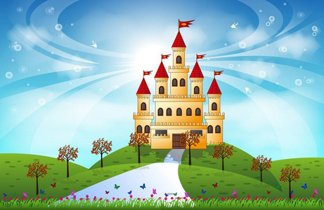 大宏伟的城堡为您的设计全彩