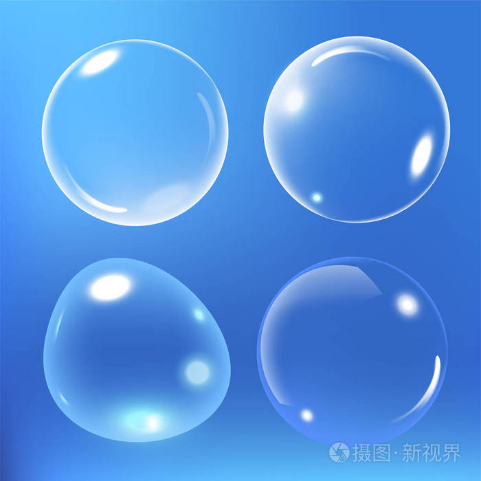 蓝色背景下的水矢量图下气泡插画-正版商用图片09w9pf-摄图新视界