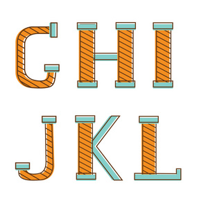 多彩字母表字母 g h j k l