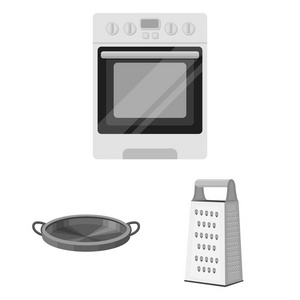 厨房设备单色图标在集合中进行设计。厨房和配件矢量符号股票 web 插图