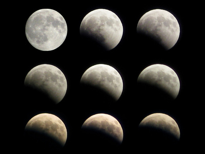 月亮日食阶段图片