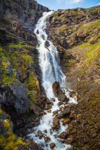 挪威 Trollstigen 路 Stigfossen 瀑布