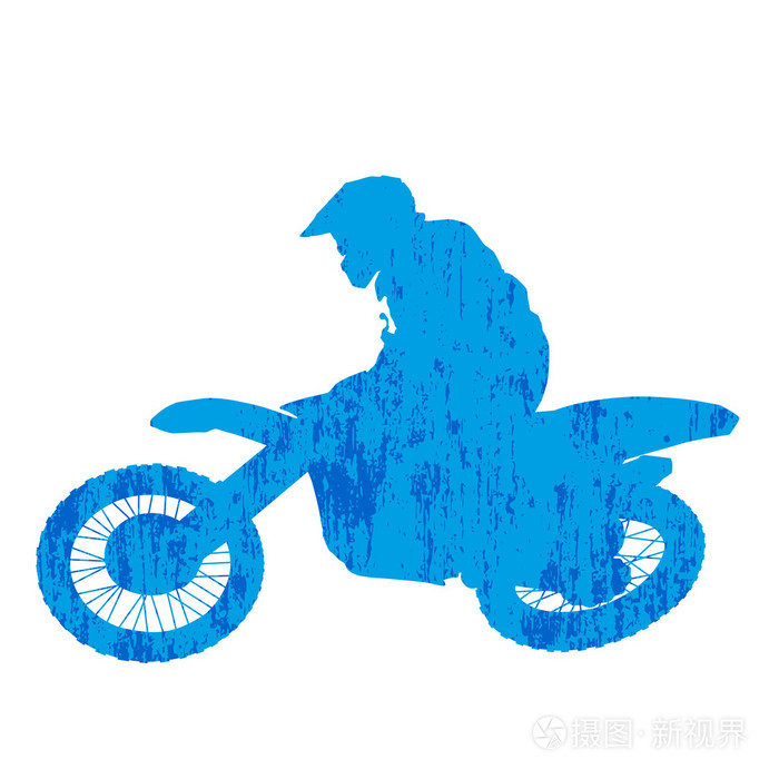 grunge 摩托车越野赛赛车手剪影