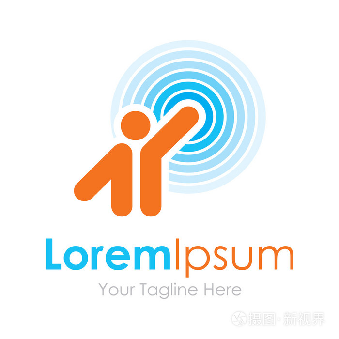 男人发出无线电振动简单业务图标标志