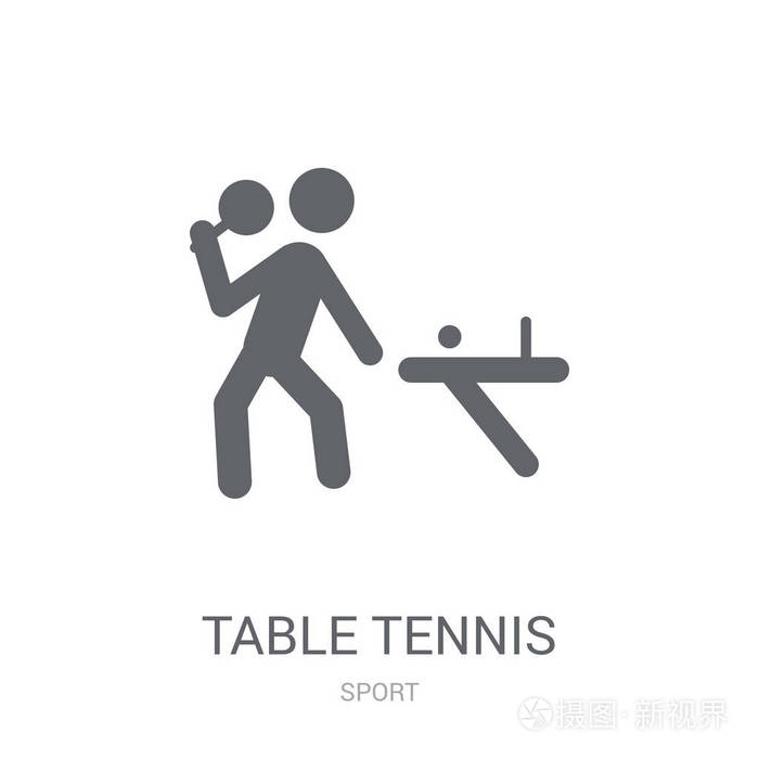 时尚乒乓球标志概念在白色背景从体育收藏