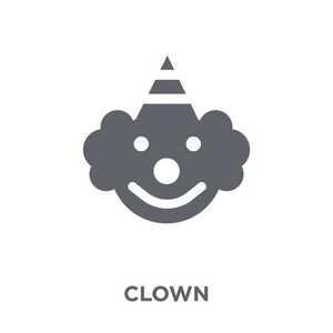 小丑图标。来自马戏系列的小丑设计理念。简单的元素向量例证在白色背景