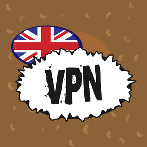 概念性手写显示 Vpn. 商务照片文本通过配置的服务器重定向到 Internet 的连接