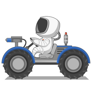 宇航员在月球漫游车图片