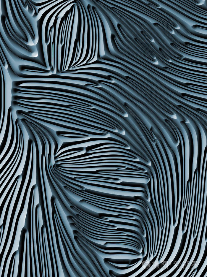3d 渲染的蓝色浮雕浮雕图案在自然形态