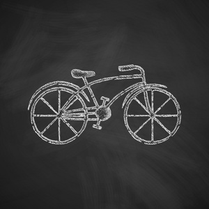 黑板上的自行车图标