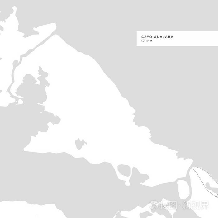 古巴岛 Guajaba 岛地图包含土地质量、水、主