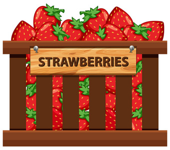草莓的板条箱插图图片