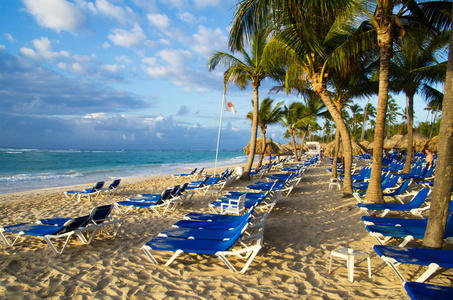 加勒比明确海滩和热带海洋