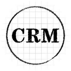 Crm 图标。白色背景上的互联网按钮