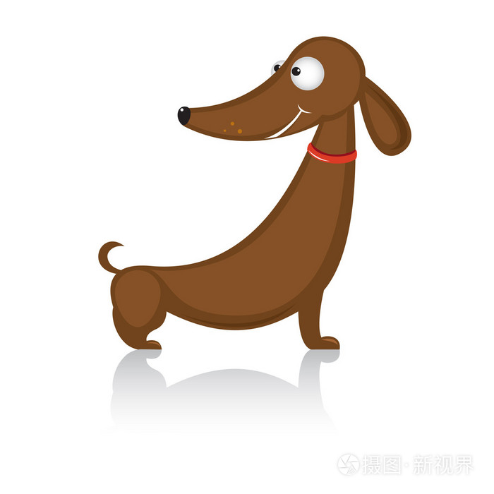 卡通有趣的狗的品种腊肠狗