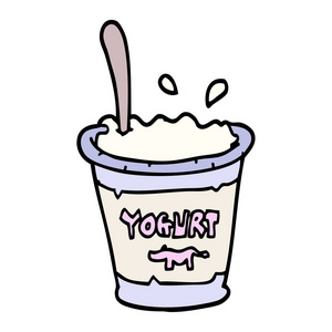 手绘涂鸦风格动画片酸奶