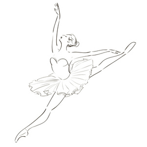 美丽的手工绘制芭蕾舞女演员图片