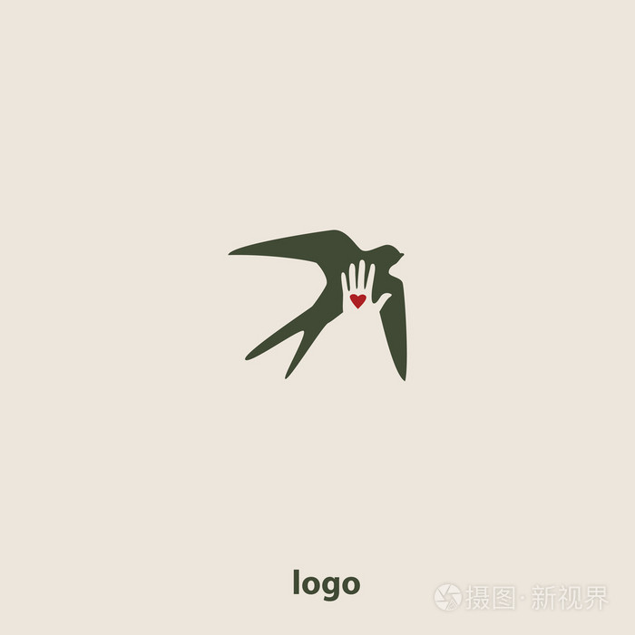 燕子鸟抽象矢量 logo 设计模板