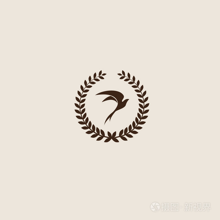 燕子鸟抽象矢量logo设计模板