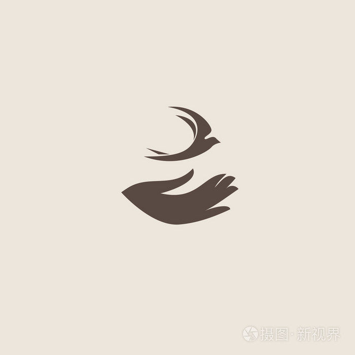 燕子鸟抽象矢量 logo 设计模板