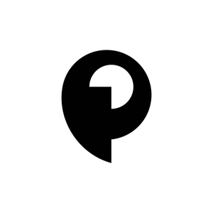 字母 p 徽标。图标设计。模板元素矢量符号