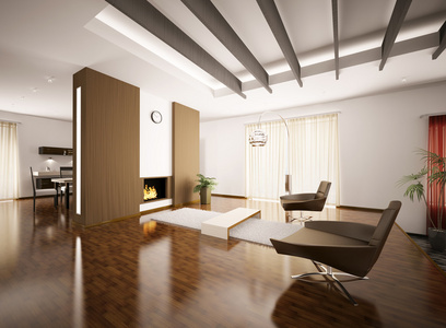 现代公寓室内 3d 渲染