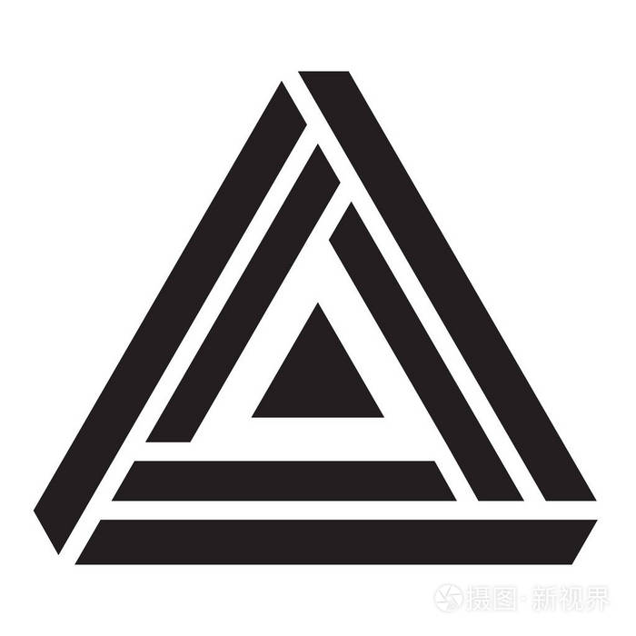 彭罗斯三角 幻象三角向量例证 标志设计元素