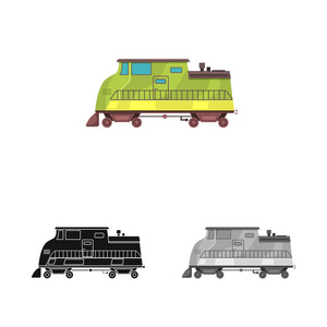 列车和车站标志的矢量设计。网上火车票股票符号的收集