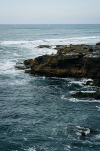 沿太平洋在日落悬崖自然公园的悬崖