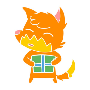 纯色风格动画片狐狸