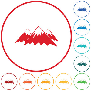 山的图标。花样矢量概念图解