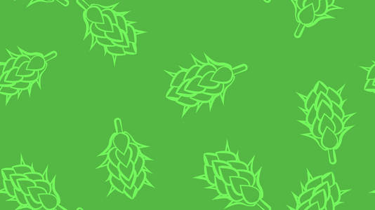 纹理无缝图案的许多彩色天然花的啤酒花植物为啤酒啤酒花酿造。矢量插图