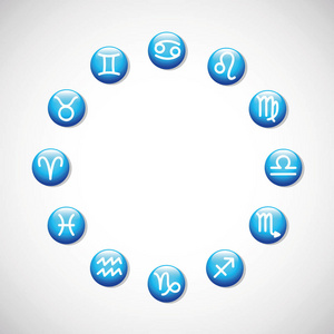 星座星座占星术占星术符号在一个圆圈