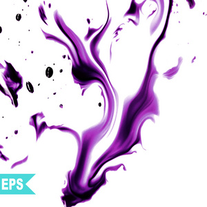 矢量抽象紫罗兰色的云。墨水在水里，云墨分离的旋流。抽象的横幅涂料