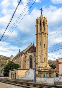 在 Portbou，西班牙教堂圣玛丽亚