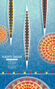 Onam 端午节的背景。南印度喀拉拉节日。矢量插图