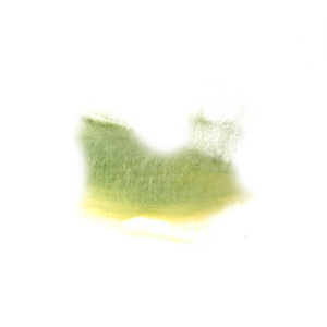 抽象的孤立的黄色 绿色水彩污渍光栅怡乐思