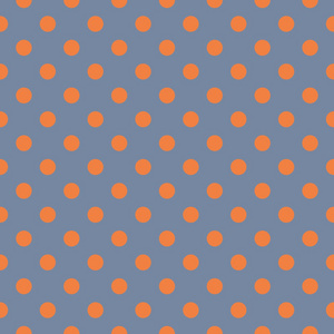 矢量图案 纹理或无缝橘红色波尔卡圆点上暗灰色的背景背景平铺