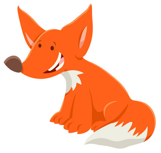 红狐有趣的动物人物的动画片插图