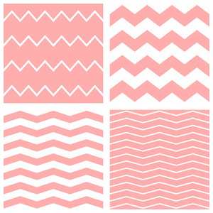 镶有白色和粉红色的曲折曲折背景平铺矢量模式