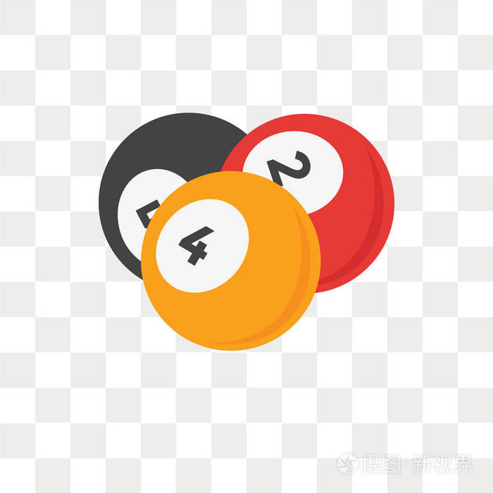 台球矢量图标在透明背景下隔离台球标志设计