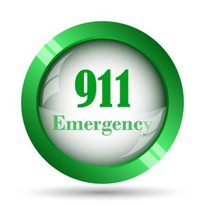 911紧急情况图标。白色背景上的互联网按钮