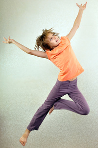 跳跃，舞蹈的孩子的肖像