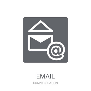 电子邮件图标。时尚的电子邮件徽标概念上的白色背景从通信收集。适用于 web 应用移动应用和打印媒体
